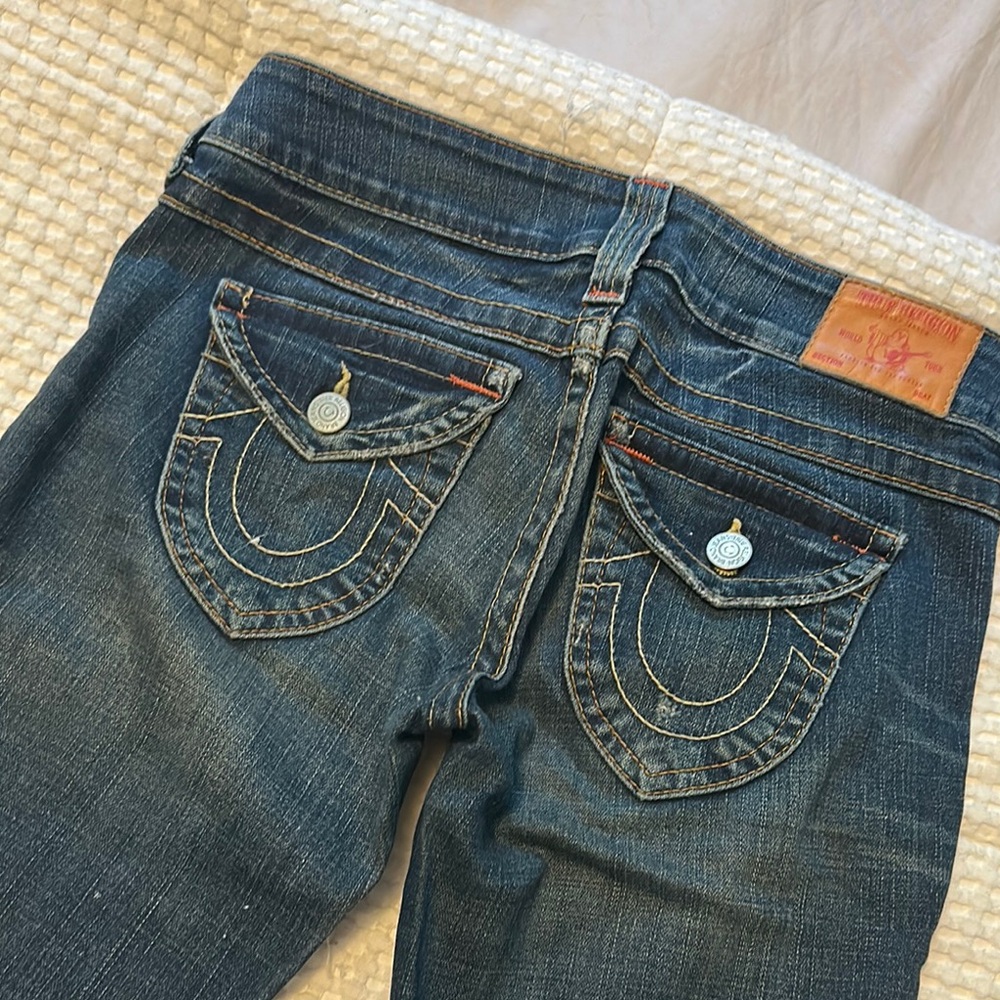 True Religion Blue Straight Leg Jeans Classic Style - Picture 2 of 4